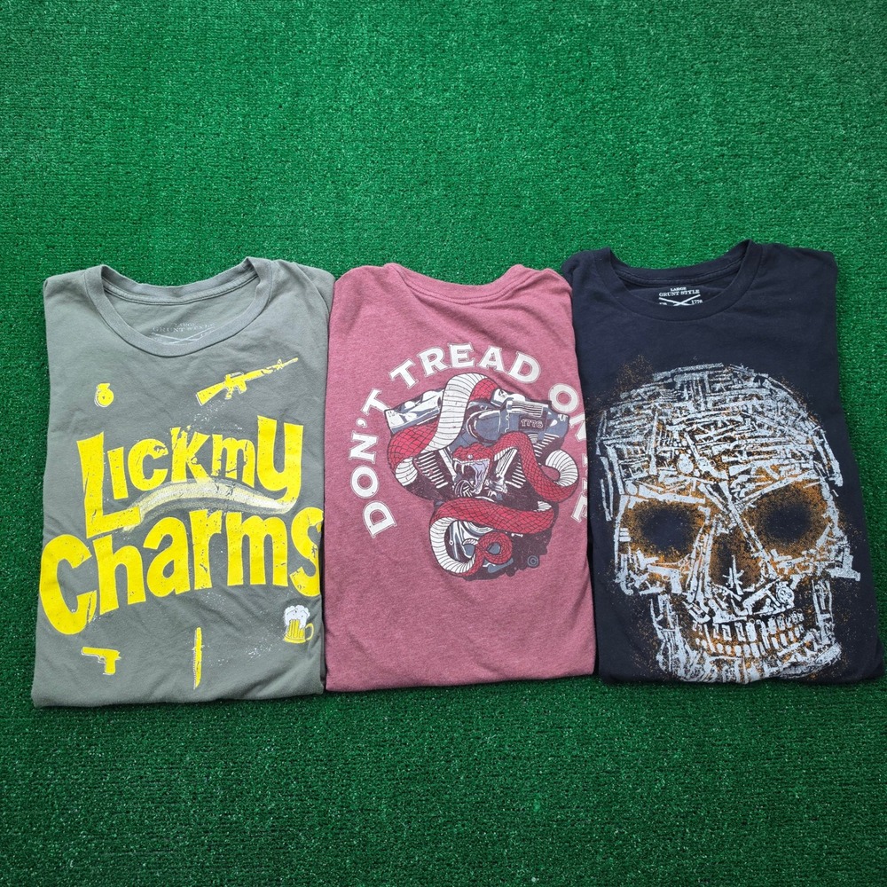 Grunt Style Graphic Tshirt Mens Large Bundle Lot of 3 Military Skulls Snake